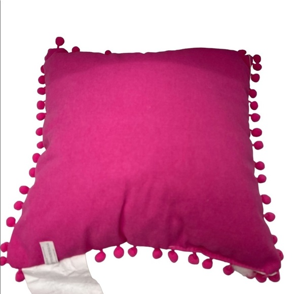 NWT Merry and Bright 2pc. Pink & White Accent Pillow Set - Picture 3 of 5